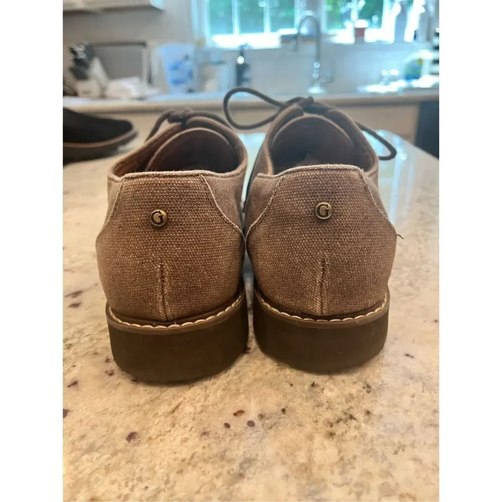 Guess Mens Brown Canvas Lace Uo Oxford Shoes sz 11